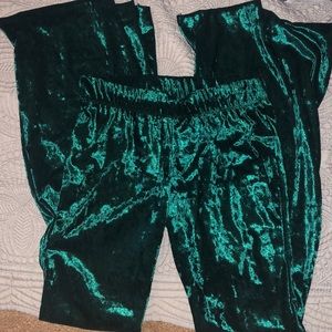 *NWOT* velvet green flare pants